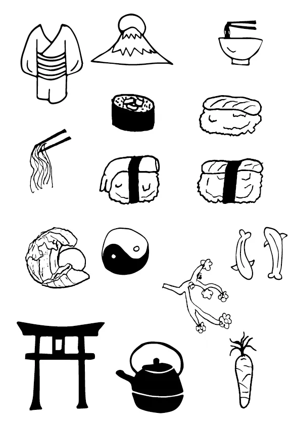 Iconen in Japanse stijl