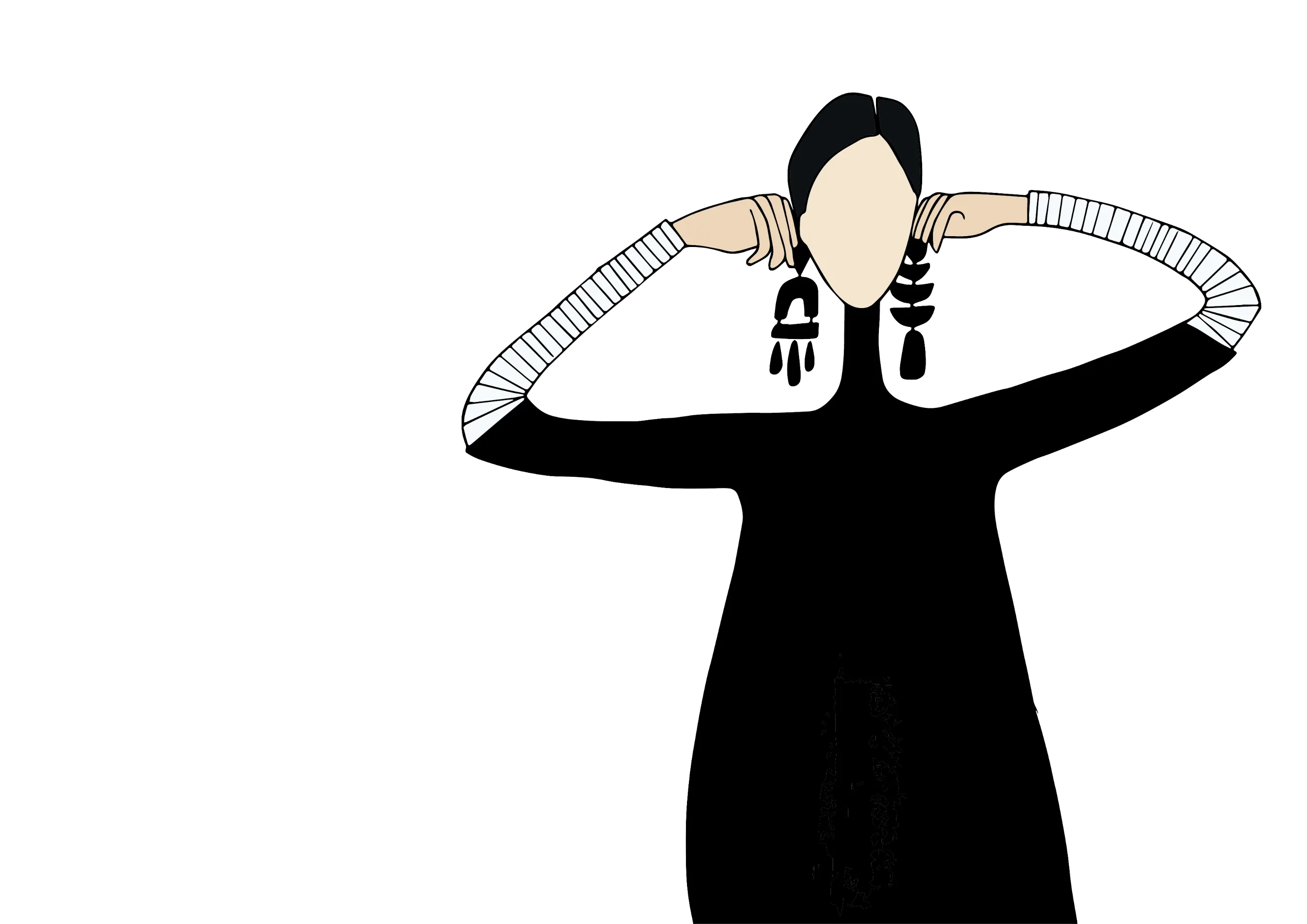 Illustratie van een vrouw met grote oorbellen