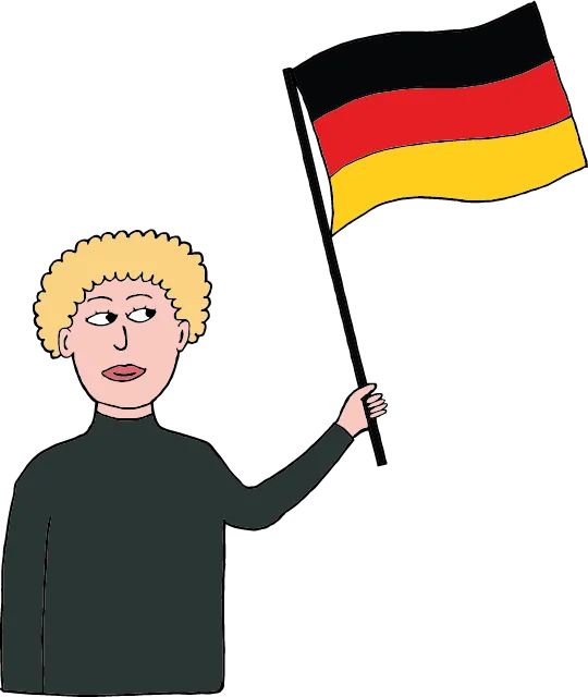 Illustratie van een man met de Duitse vlag