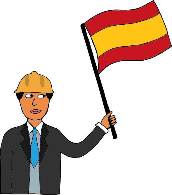 Illustratie van een man met de Spaanse vlag